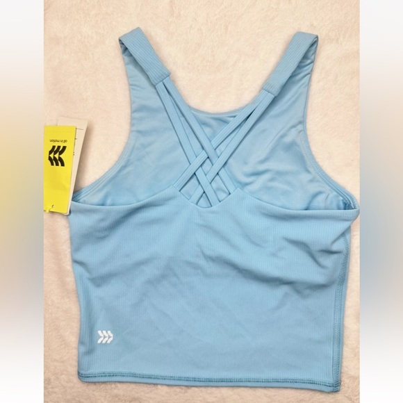 All In Motion Cropped Tank Tight Fit Kids Girls Size Small (6/7T) Build In Bra - Picture 2 of 7